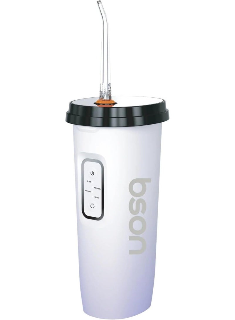 BSON جهاز تنظيف الأسنان بالماء اللاسلكي، جهاز تنظيف الأسنان لتنظيف الأسنان مع مرآة، 4 أوضاع، خزان سعة 200 مل، ضغط 60 PSI، قابل للشحن ومقاوم للماء، للعناية باللثة - Image 1